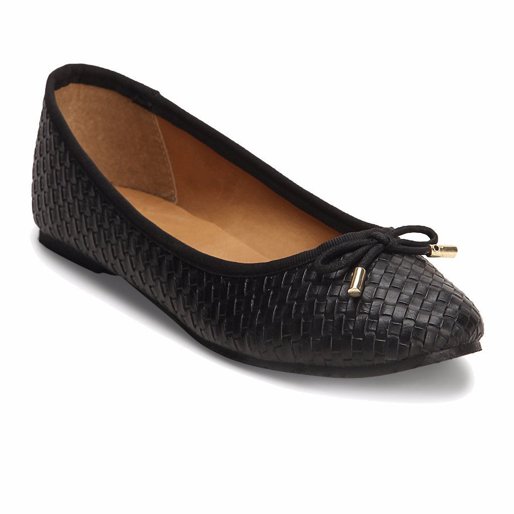 Beige Weaved Belly Shoes