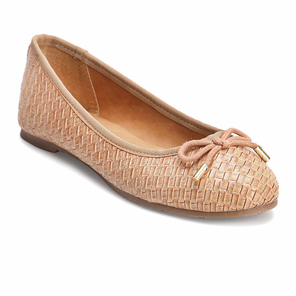 Beige Weaved Belly Shoes
