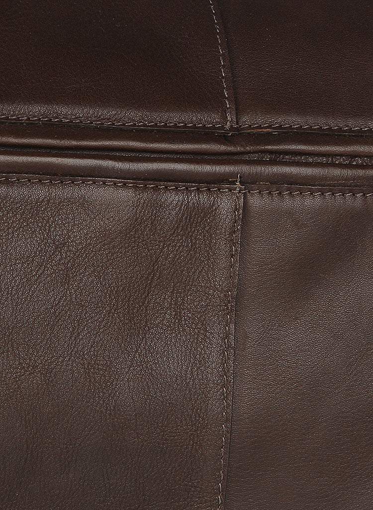 Fitch 02 Brown Leather Zip Top Messenger Bag