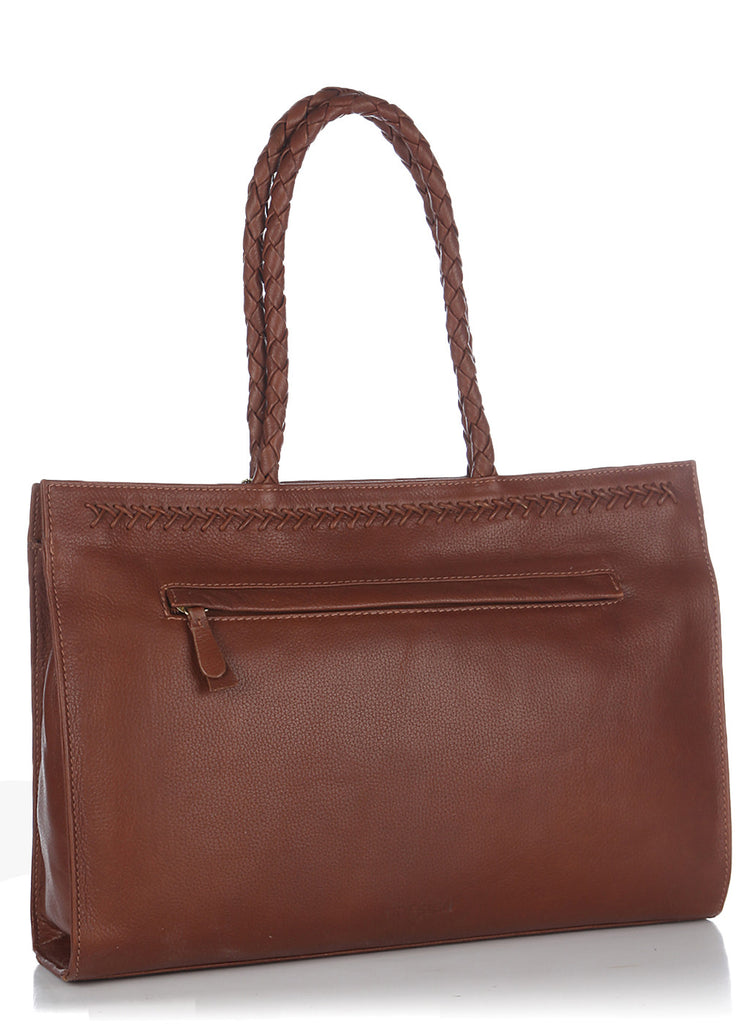 Juno 03 Tan Leather Tote Bag