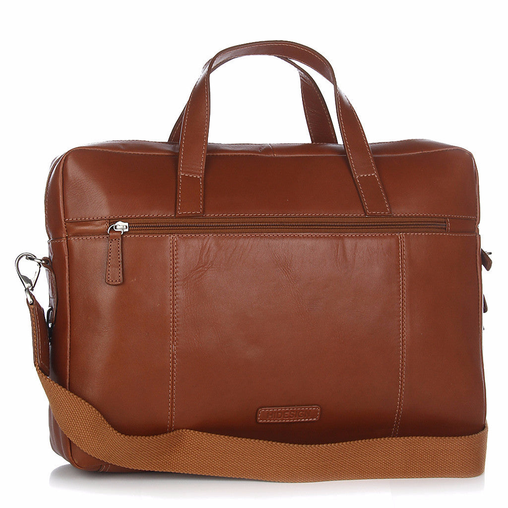 Stephenson 04 Tan/Brown Leather Briefcase Laptop Bag