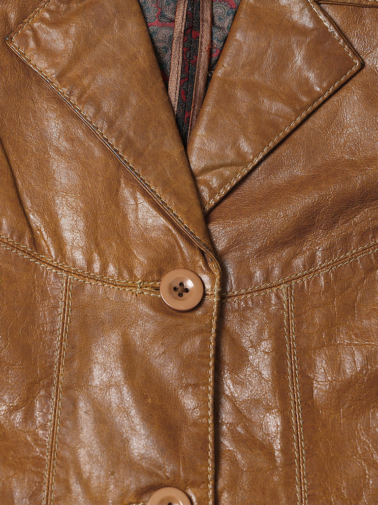 Women Tan Brown Leather Jacket