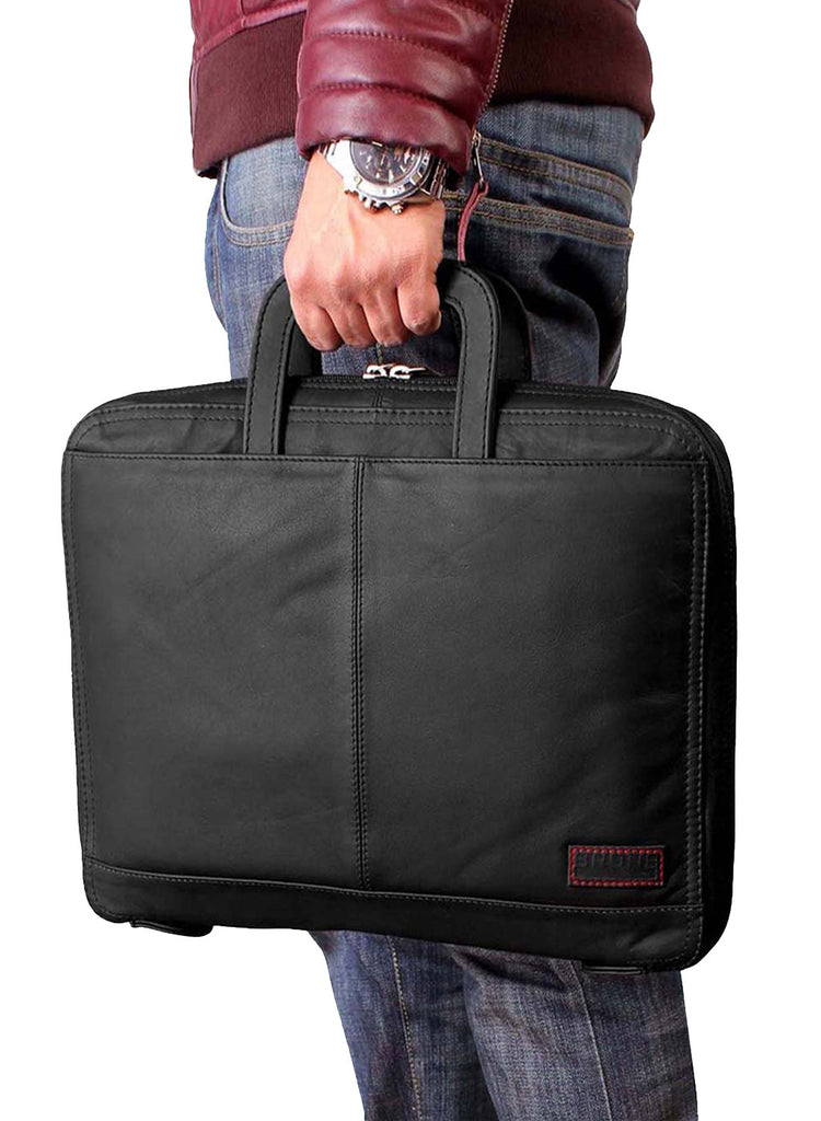 Black Leather Laptop Bag