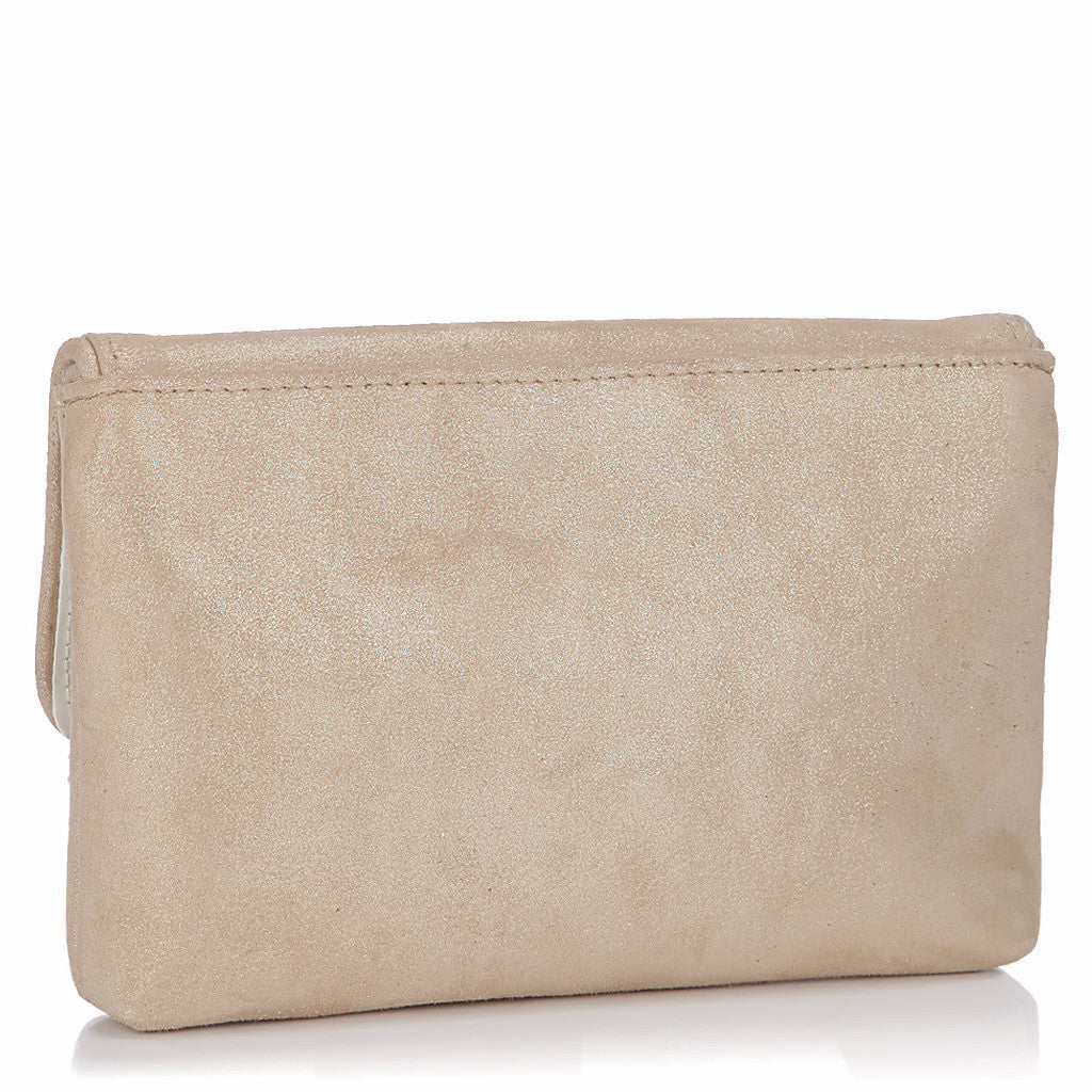 Bree Golden Leather Clutch