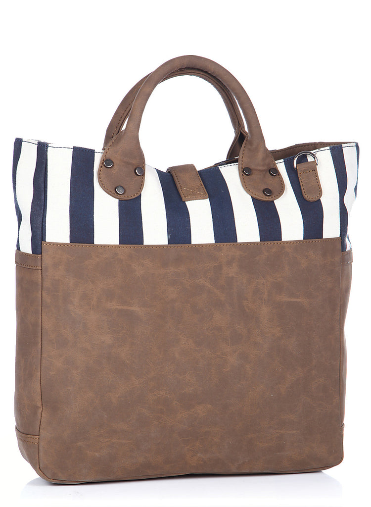 Brown/Blue Leather Handbag