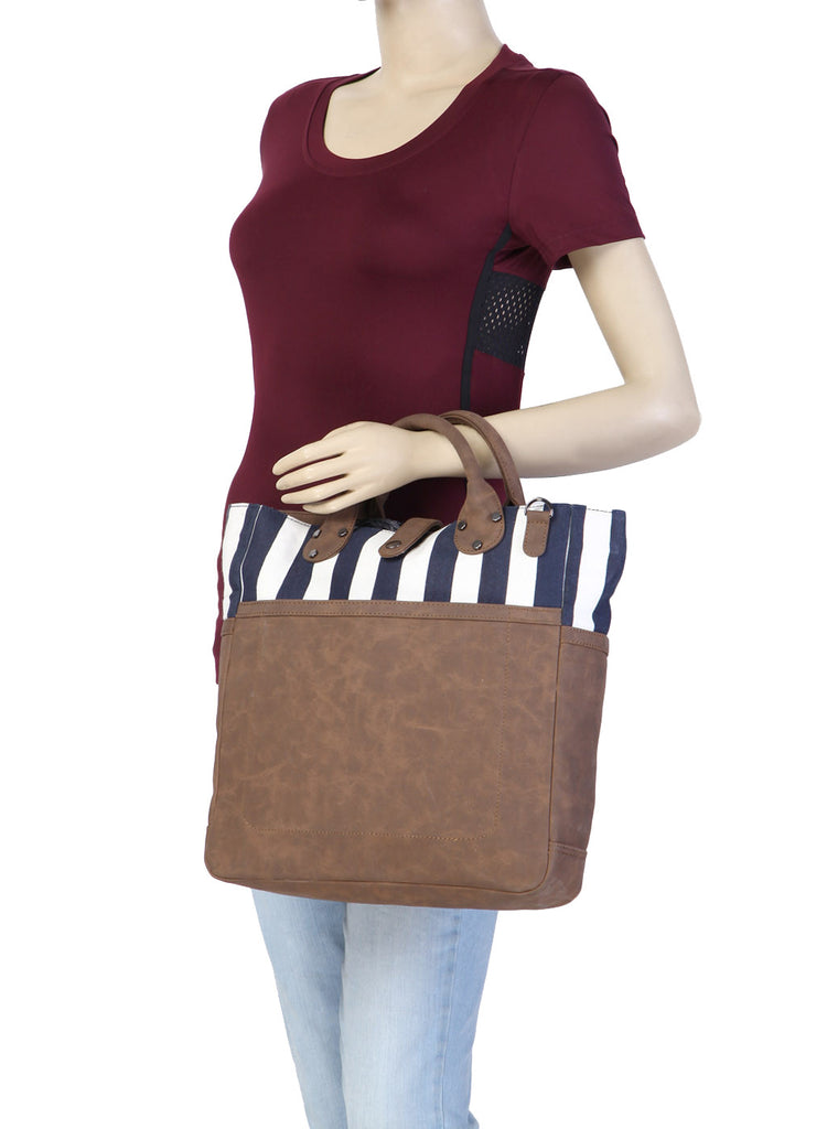 Brown/Blue Leather Handbag