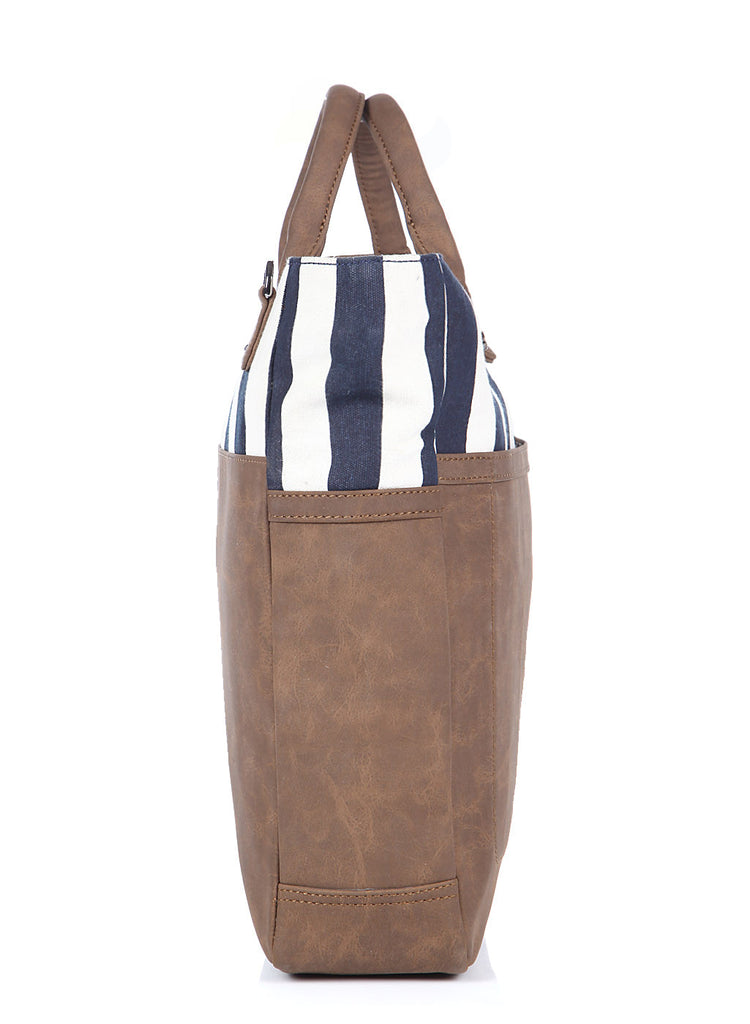 Brown/Blue Leather Handbag