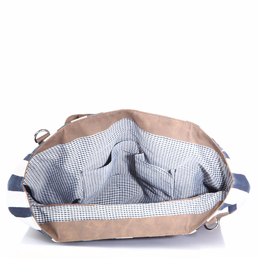 Brown/Blue Leather Handbag