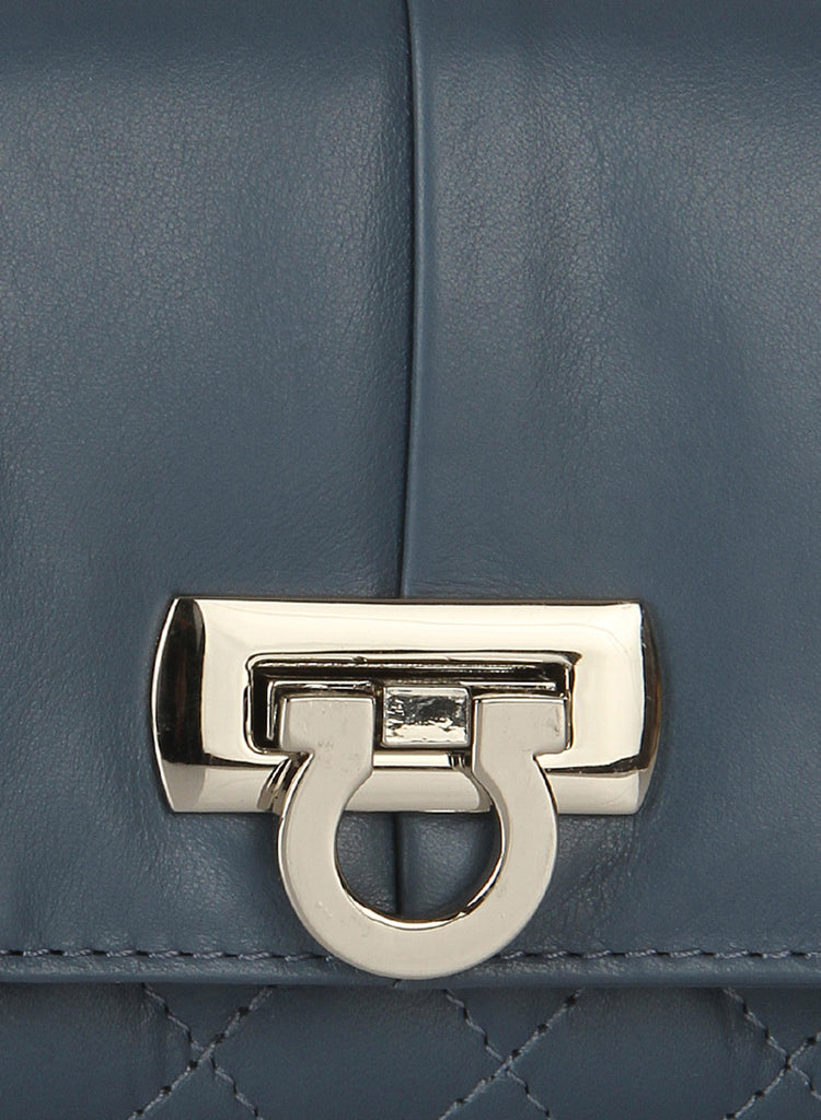 BLUE LEATHER CLUTCH