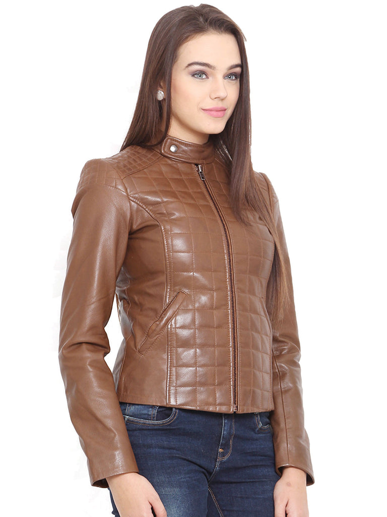 Coffee Brown Leather Jacket