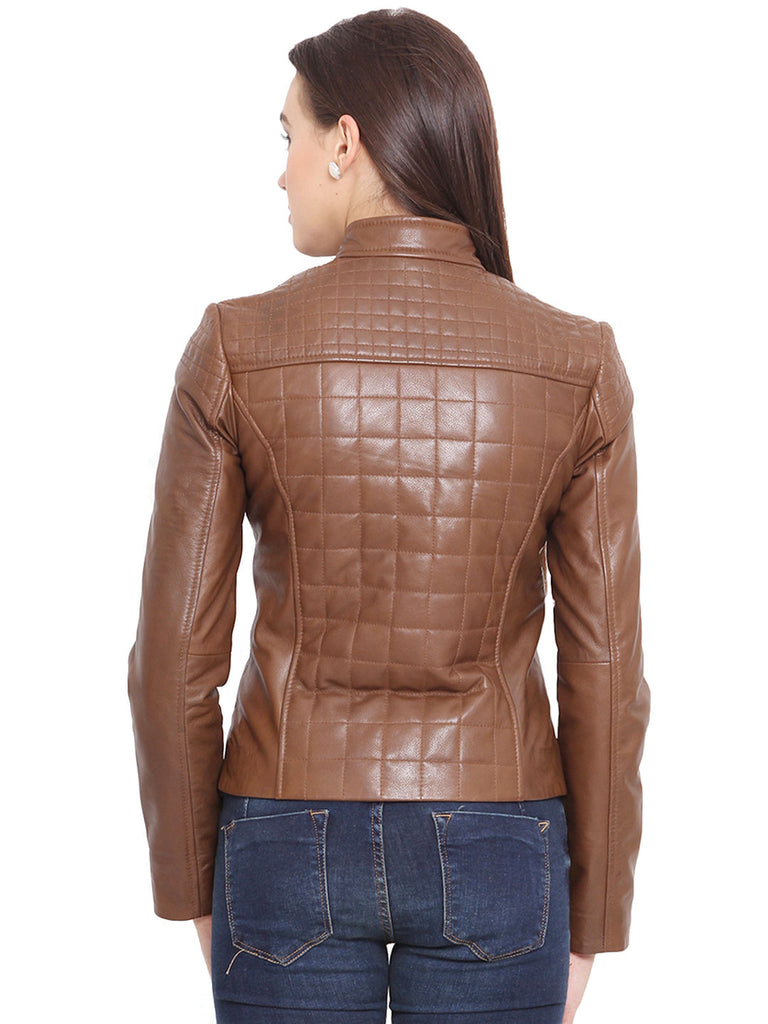 Coffee Brown Leather Jacket