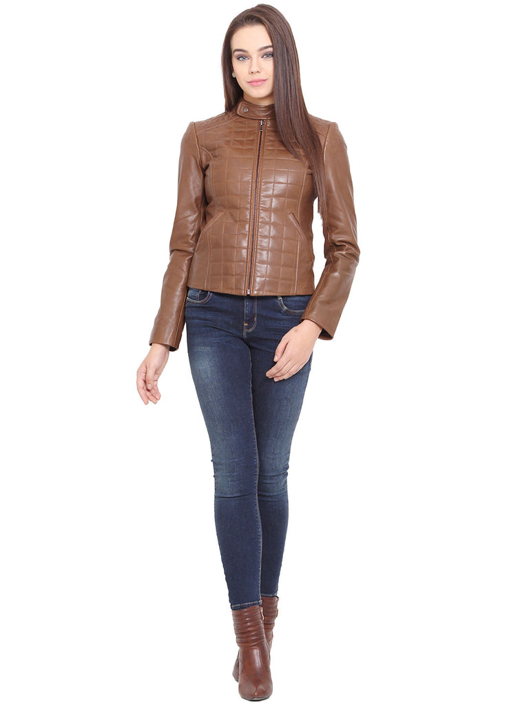 Coffee Brown Leather Jacket