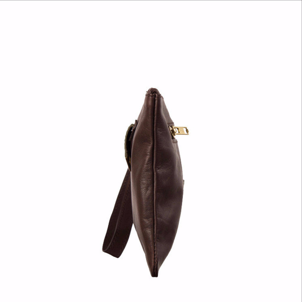 Brown Leather Clutch