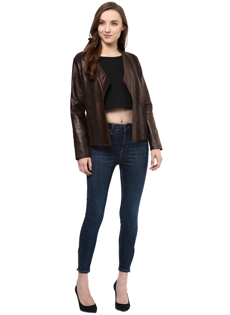 Brown Solid Jacket
