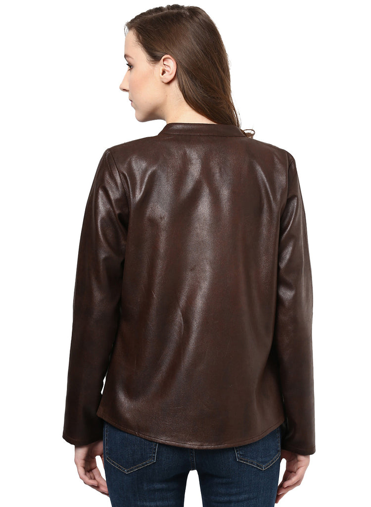 Brown Solid Jacket