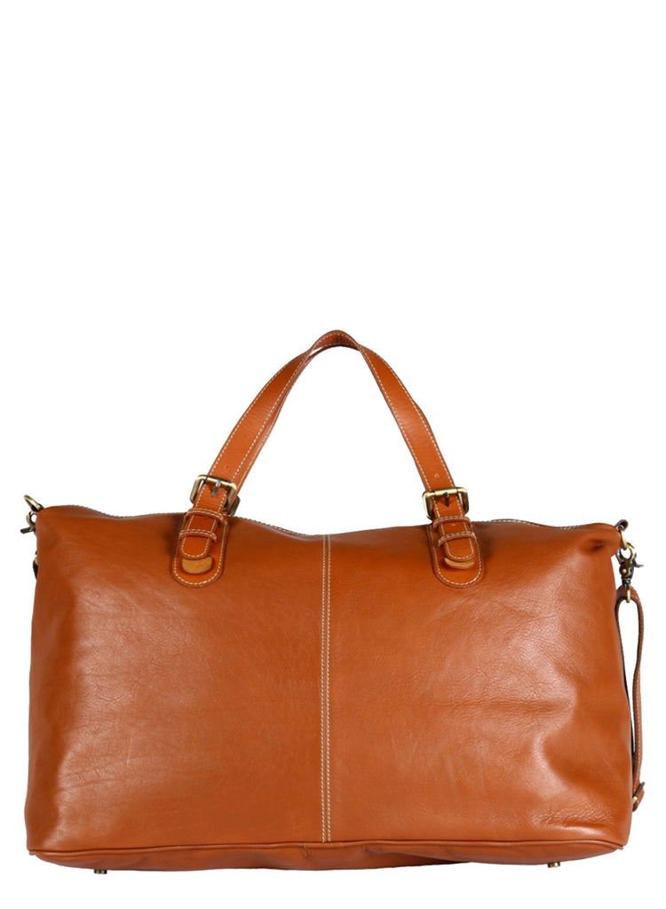 Tan Leather Duffel Bag