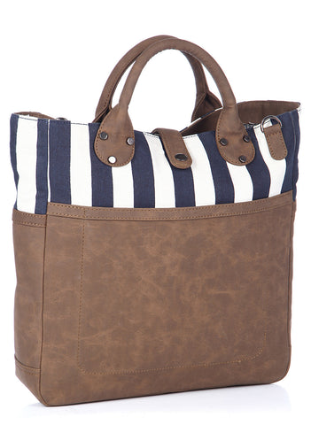 Brown/Blue Leather Handbag